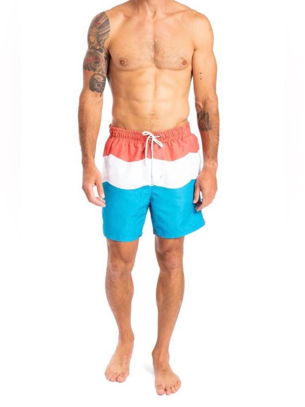 NWT Sol Angeles Sol Flag Retro Color Block Men's Swim Shorts Trunks XXL